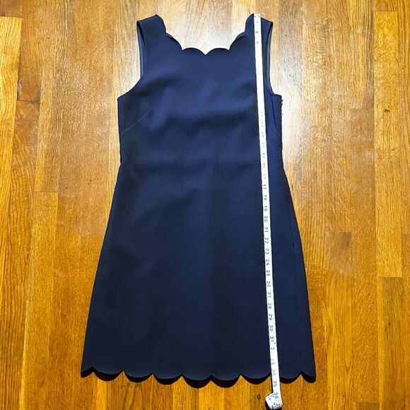 J.Crew Navy Scalloped Neck Sheath Dress Size 6 Petite - Picture 7 of 8